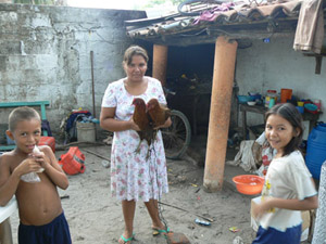 Elsie with Chickens