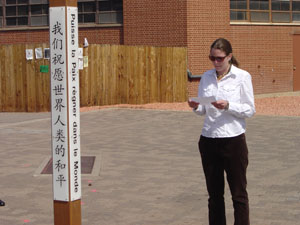 Robyn at Peace Pole Ceremony